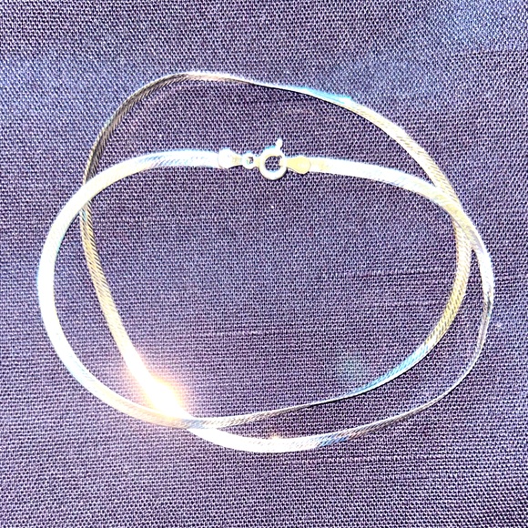 18” Sterling Silver Herringbone Chain Necklace - 525 from Italy - Picture 2 of 10